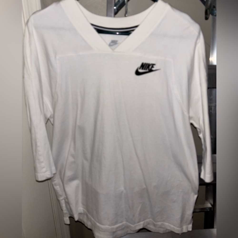 NIKE, 3/4-sleeve shirt, White, Size LG
